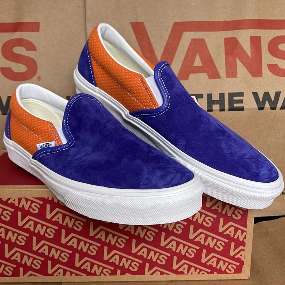 Vans Classic Slip On P&C Royal Blue/ Apricot Buff sneakers WMNS - Picture 6 of 16